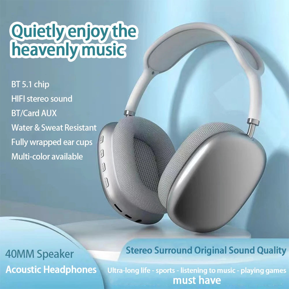 P9 Wireless Bluetooth Headset Wireless with Mic Noise Cancelling E