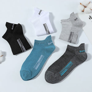 5 Pair Pure Cotton Low-Cut Boat Socks