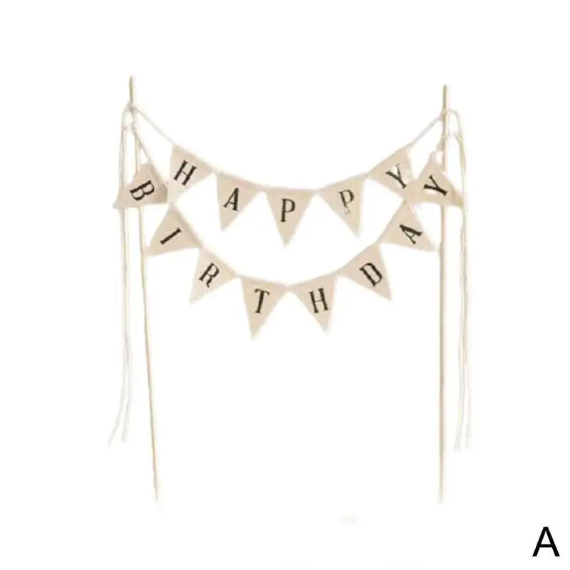 Birthday Cake Flag Topper Decoration