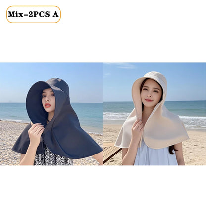 Sun Protection UV Protection Large Brim Face Covering Hat