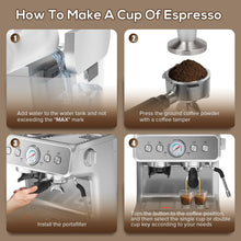 15 Bar Semi-Automatic Espresso/Coffee Machine with Conical Burr Grinder and Steam Wand