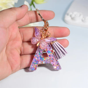 A-Z Dreamy Sequin Letters Keychain