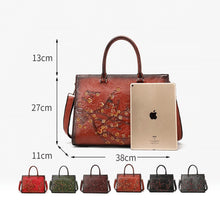 Large Capacity Leather Floral Embossed Shoulder Bag