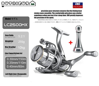 Stainless Steel Bearing Super Light Spinning Fishing Reel