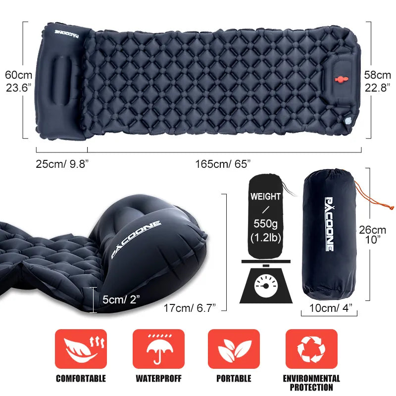 Built-in Inflatable Mattress with Pillows