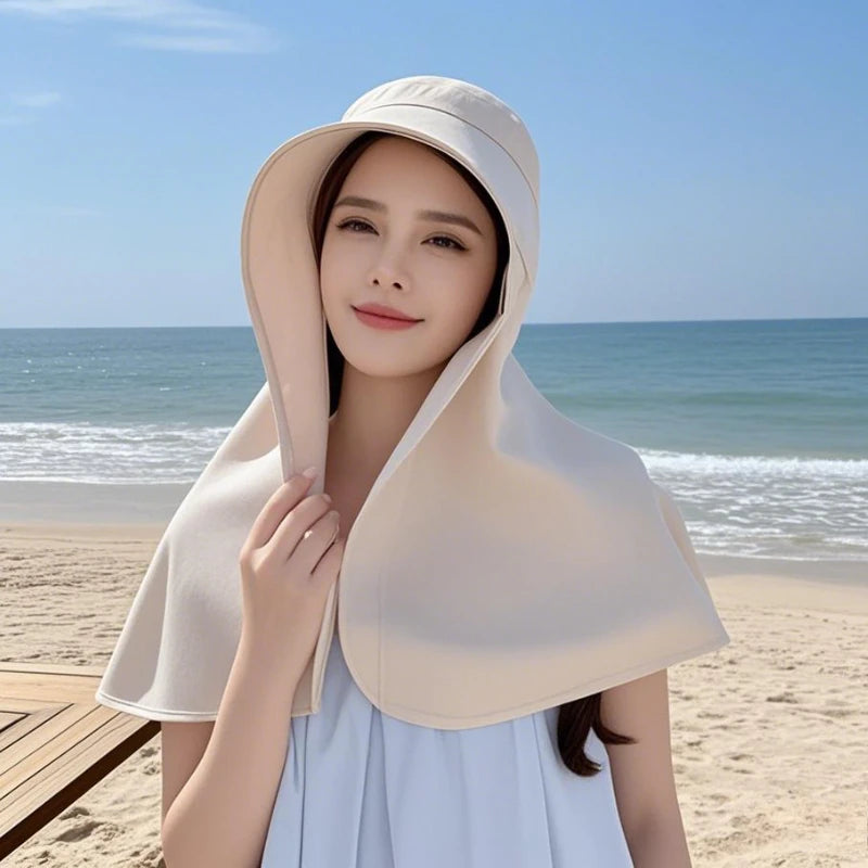 Sun Protection UV Protection Large Brim Face Covering Hat