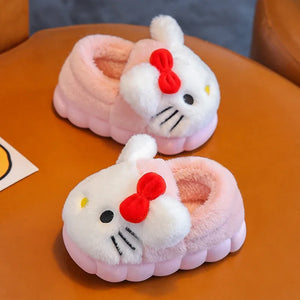 Cover Heel Cute Cartoon Plush Slippers