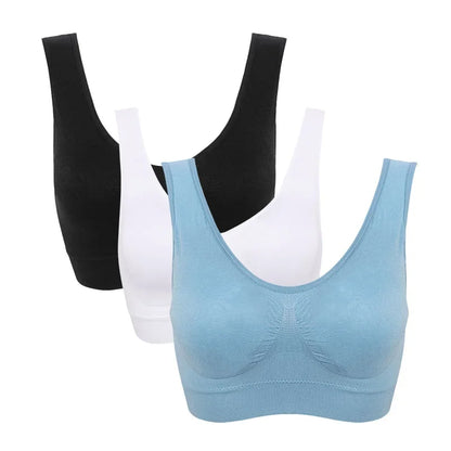 3pcs Seamless Active Bra With Removable Pad