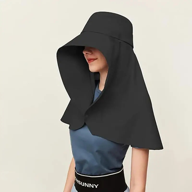 Large Over Shoulder Sunhat With Shawl