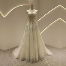 Romantic Strapless See-Through Wedding Dress