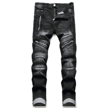 Casual Coated Straight Pleated Jeans