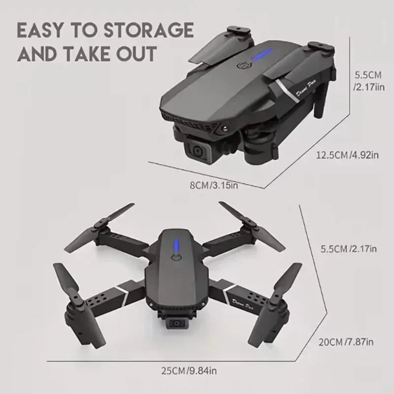 E88Pro 4K With 3 Battery 1080P Wide Angle HD Camera Foldable Drone