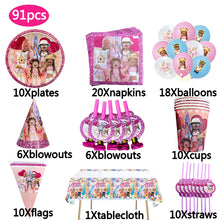 Pink Robloxed Theme Birthday Party Decorations Tableware Balloons Cups Plates Banner Backdrop Set