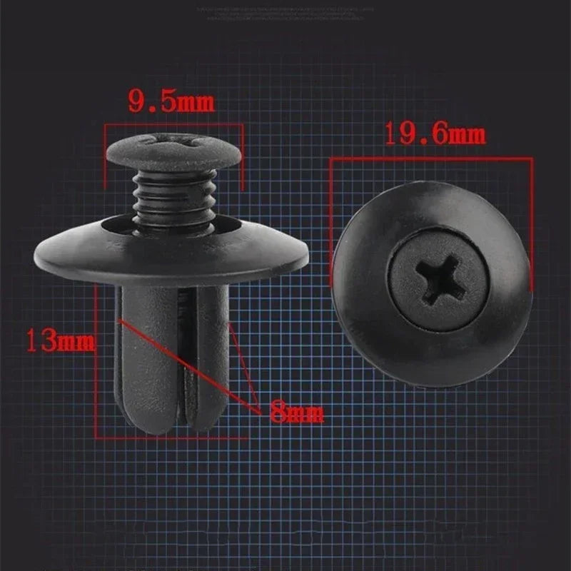 10-200pcs 8mm Plastic Rivets Fasteners