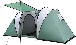 Family-Sized Weatherproof Camping Tent with Porch and Rainfly 2-Room Easy Setup