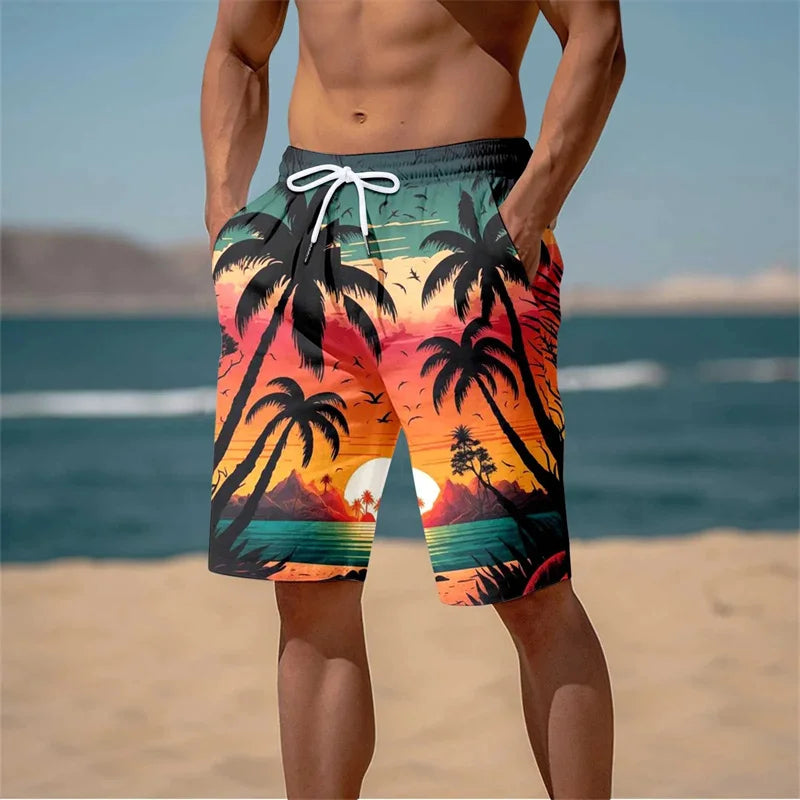 3D Print Beach Short Cool Swimming Trunks
