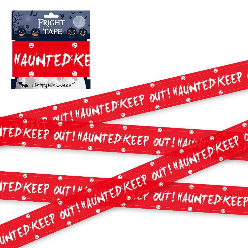 Halloween Props Warning line Plastic Skull Head Warning Tape