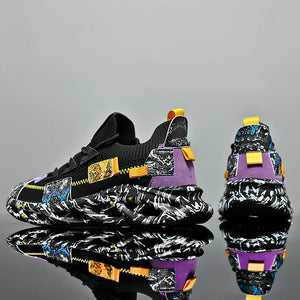 Breathable Designer Print Sneakers