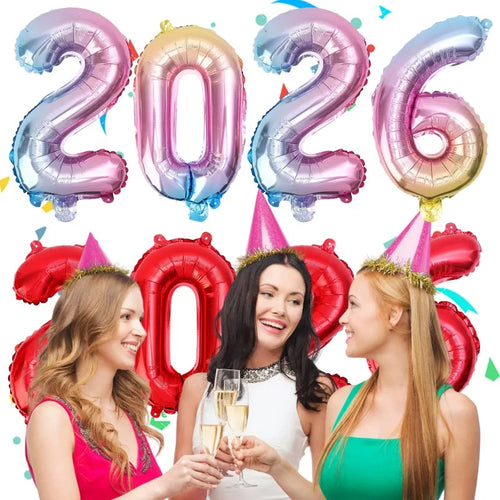 Foil Number New Years Balloon