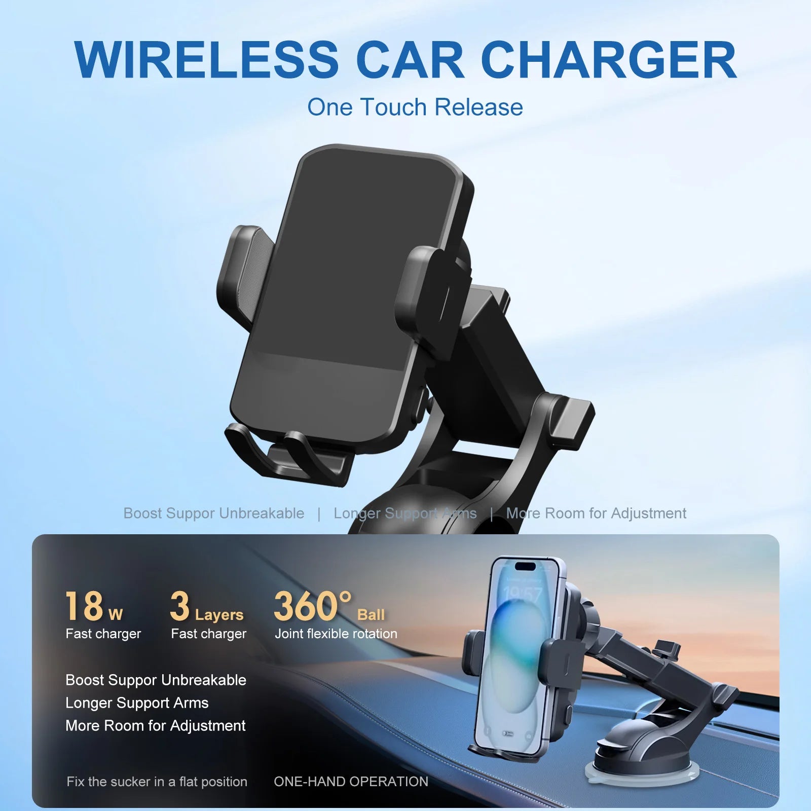 Wireless Car Charger Phone Holder