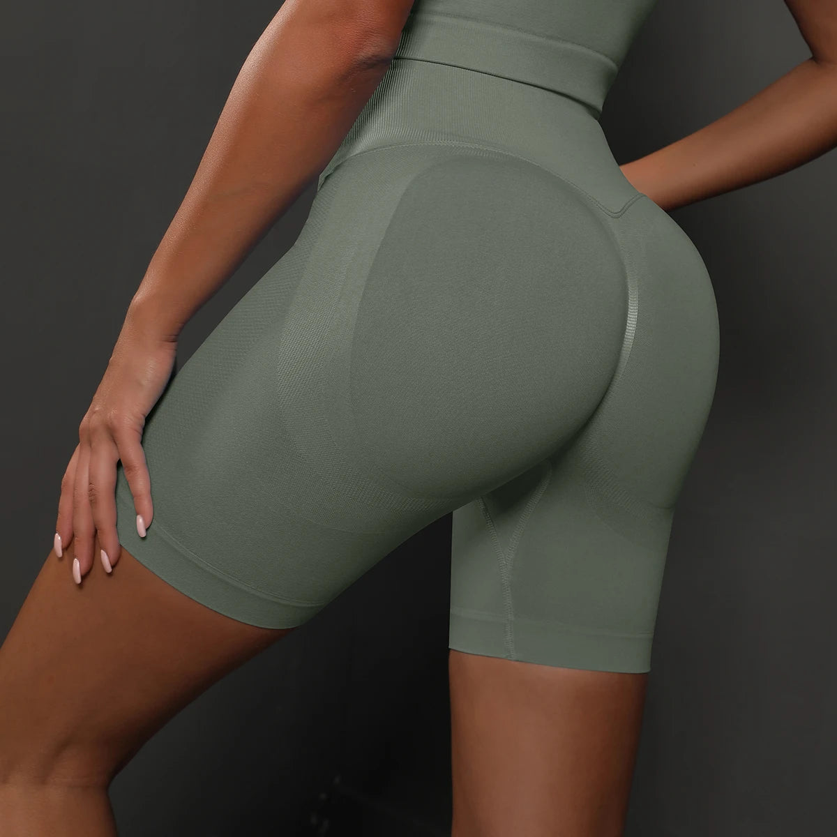 Seamless High Waist Sports Shorts