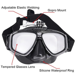 Tempered Lends Diving Mask with GoPro Mount