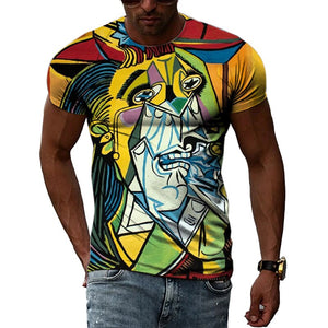 Spanish Impressionist Master Picasso Oil Painting 3D Print T-shirt