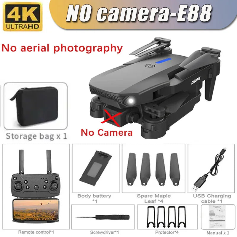 E88 4K Wide-Angle HD 1080P Camera WiFi FPV Height Hold Foldable RC Drone