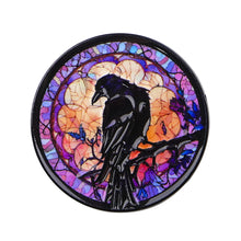 Crow Enameled Round Broch Lapel Pins