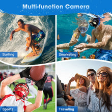 4K 11' Waterproof Camera with 64GB Card 48MP Autofocus Dual-Screen Underwater Camera for Snorkeling