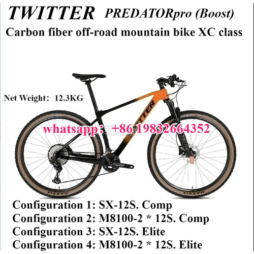 TWITTER PREDATOR Carbon Fiber  Hydraulic Brake Mountain Bike