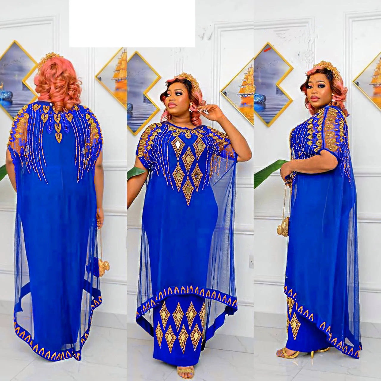 Fake Two-Piece Traditional African Dress
