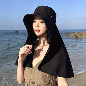 Shawl Neck Protection Integrated Sun Hat
