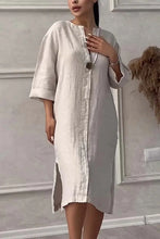 Loose V-neck Two Side Slit Pullover Dress