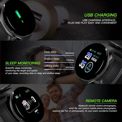 D18 Blood Pressure Monitoring Waterproof Digital Watch for Apple Watch Band