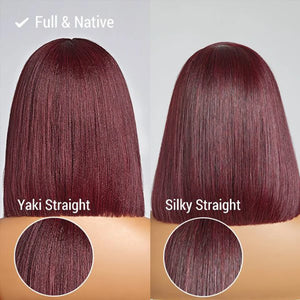 180% Density Straight Bob Human Hair Wig With Bangs