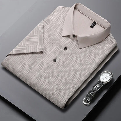 Designer Print Business Casual Short-sleeved Polo Shirt