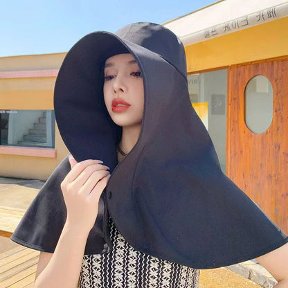 Large Shawl UV Neck Protection Oversized Hat