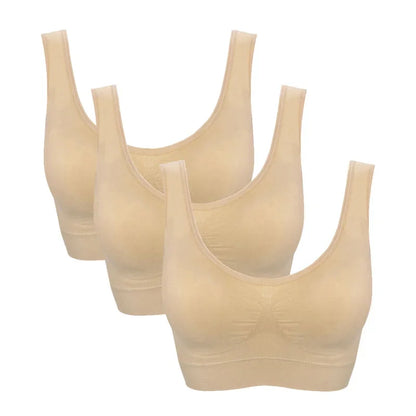 3pcs Seamless Active Bra With Removable Pad