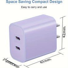 2-Pack 15 40W Dual Port Block With 2Pack 6FT USB C To C Fast Charger Cable