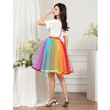 Colorful Rainbow Short High Elastic Band Skirt