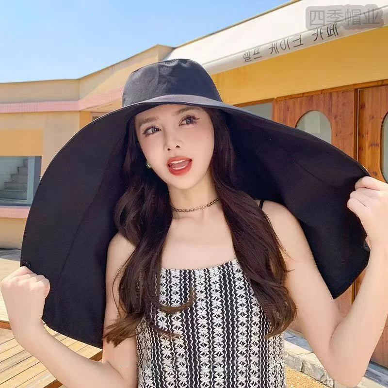Large Shawl UV Neck Protection Oversized Hat