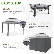 11x11 Pop-up Instant Gazebo Tent with 4 Sidewalls with Carry Bag Stakes and Ropes