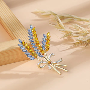 Wheat Sparkling Rhinestone Lapel Pin