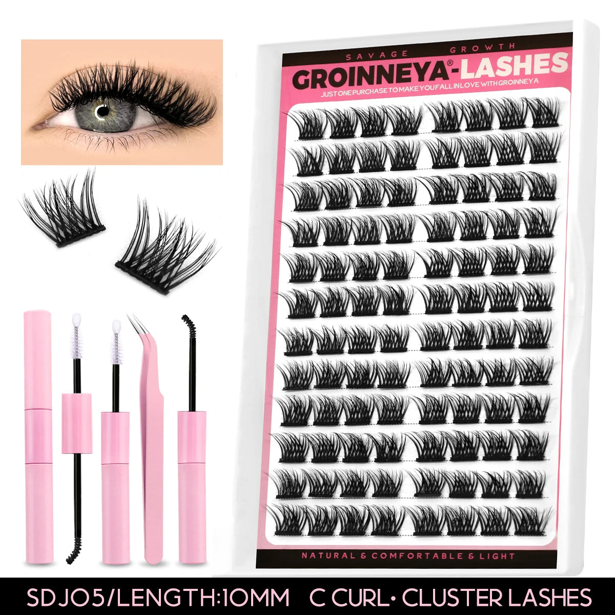 Lash Extension Kit With Lash Bond and Seal Makeup Tools
