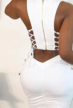 Cut Out Lace-Up Sleeveless Dress