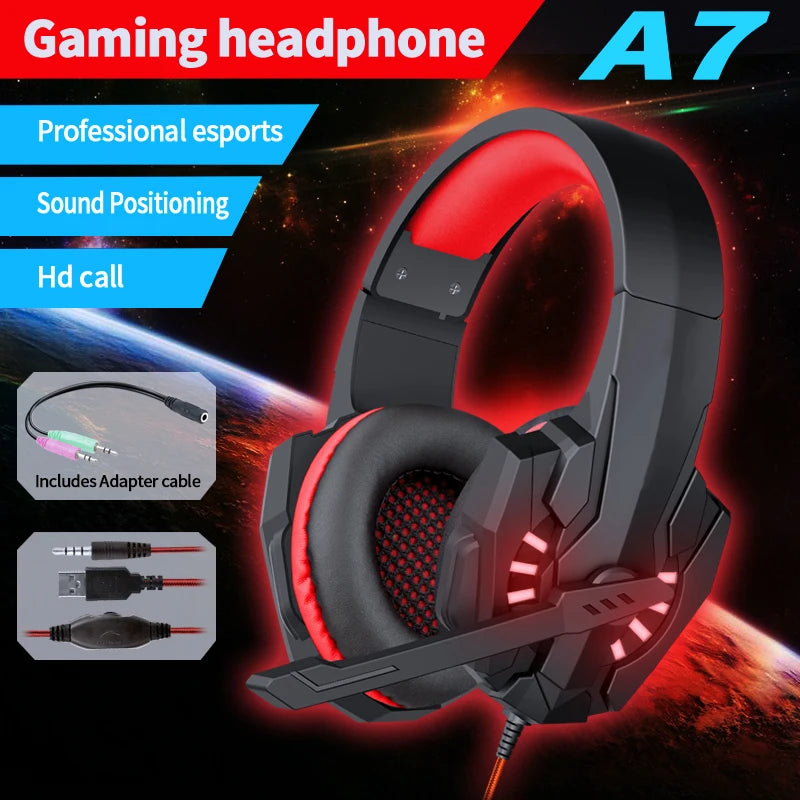 SW-G830 Gaming HiFi Stereo Sound Wired RGB Headset with Mic Breathing Lights