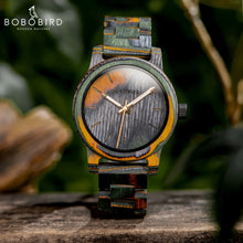 BOBOBIRD Wooden Japanese Quartz Movement Crazy Horse Leather Watch