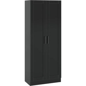 Panama Wood Narrow Free Standing Tall Storage Cabinet