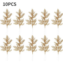10/5Pcs Artificial Plants Pine Branches Christmas Glitter